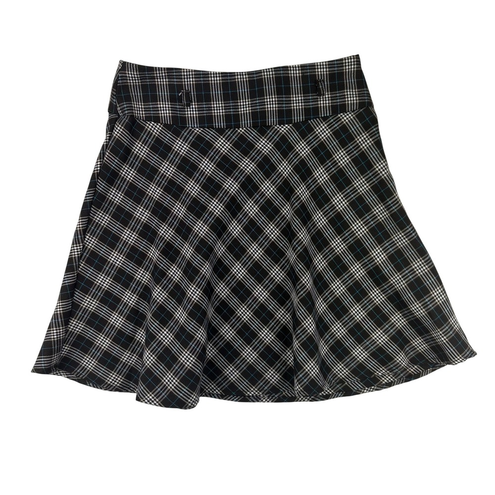 Joey B Skirt Womens 12 Brown Plaid Skater Mini High Rise Preppy Dark‎ Academia